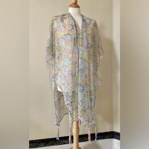 Handmade Floral Pastel Cover-Up | Boho Cottagecore Fairycore Kimono (S-M)